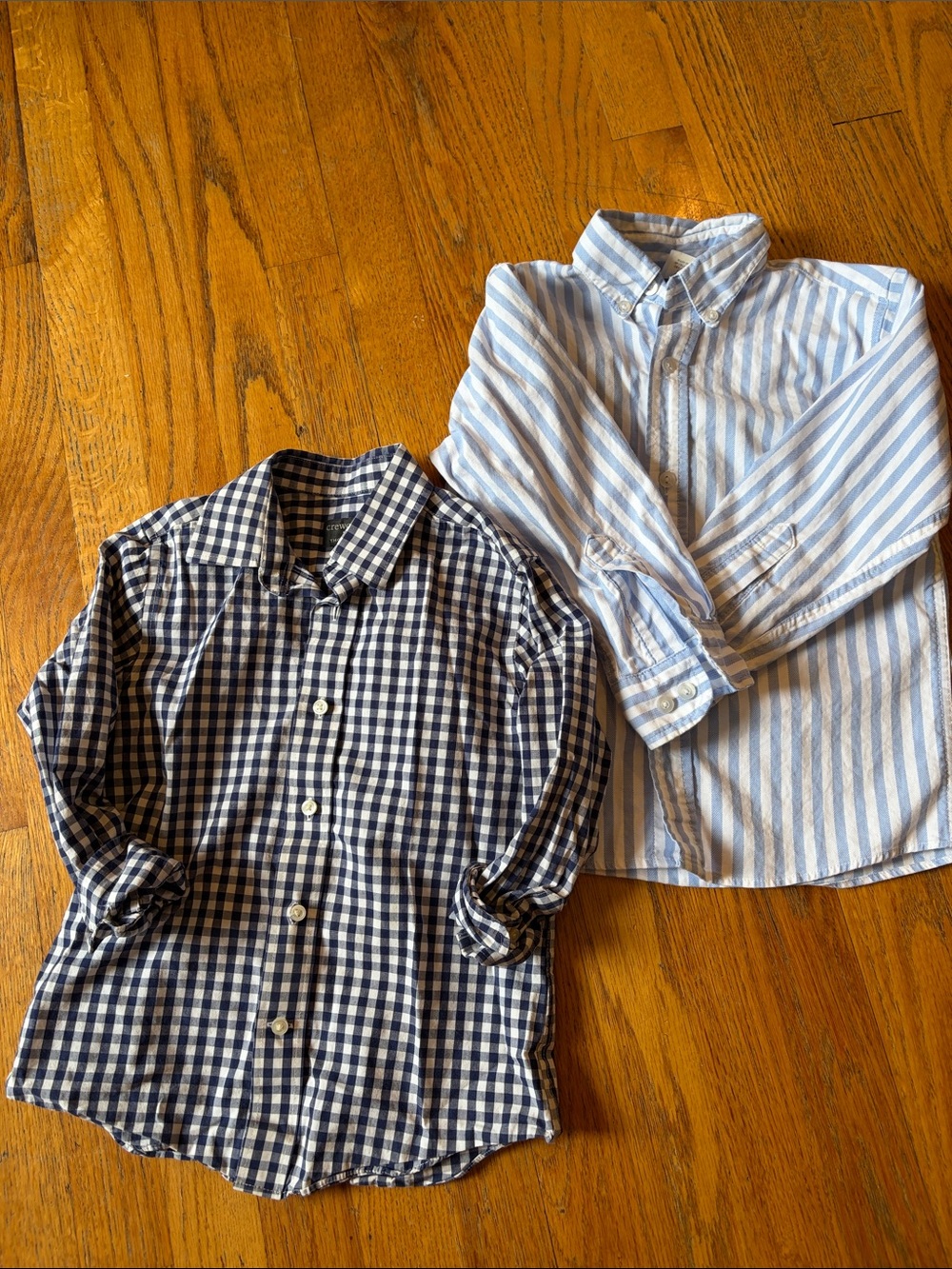 Crewcuts Navy and White Gingham Button-Up Shirt